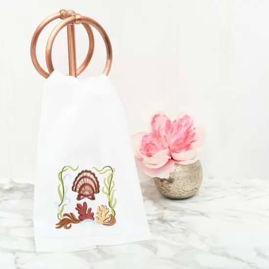 Scallop Shell Woven Kitchen Towel {4}