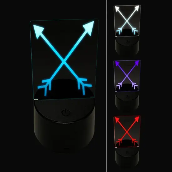 Crossed Arrows 3D Illusion LED Night Light Sign Nightstand Desk Lamp {1}