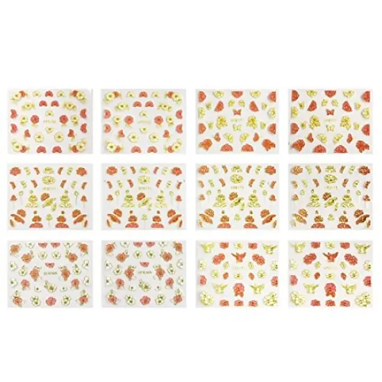 Wrapables 50 SHEETS Flowers, Hearts & Lace Nail Art Nail Stickers (Pink & White) {5}