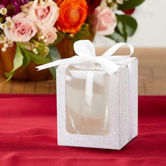 Silver 9 oz. Glassware Gift Box with Ribbon (Set of 20) {1}