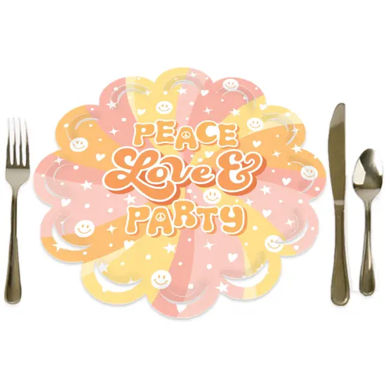 Big Dot of Happiness Stay Groovy - Boho Hippie Party Round Table Decorations - Paper Chargers - Place Setting For 12 {1}