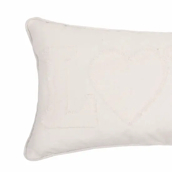 Valentine's Day White "Love" Applique Accent Pillow, 12" x 20" {3}