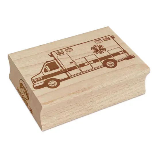 Ambulance EMT Emergency Service Vehicle Rectangle Rubber Stamp for Stamping Crafting {2}