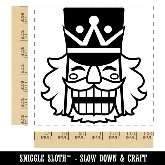 Happy Smiling Christmas Nutcracker Face Square Rubber Stamp for Stamping Crafting {1}
