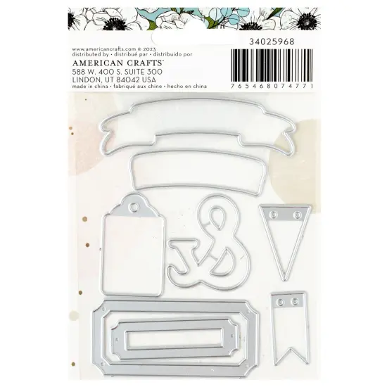 American Crafts A Perfect Match Metal Die Set-8/Pkg {3}