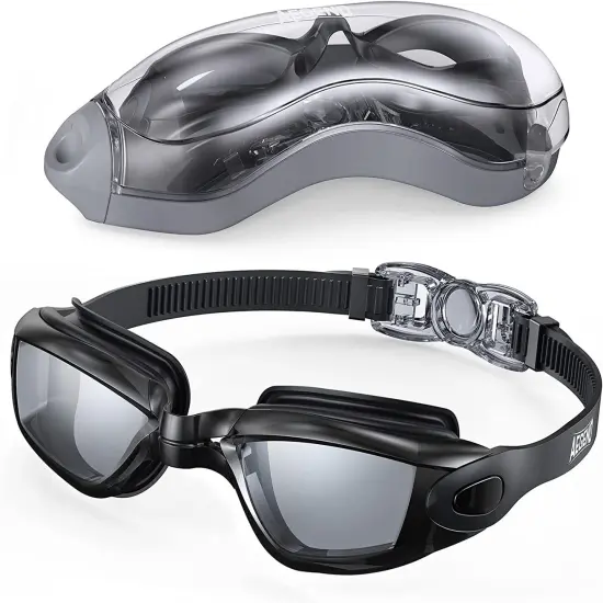 Swim Goggles, Swimming Goggles No Leaking Full Protection Adult Men Women Youth Black {1}