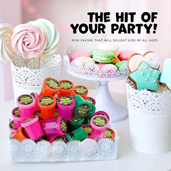 48 Pieces Mega Slime Party Favors 1.5" Mini Noise Putty in Assorted Neon Colors Bulk Toys Stocking Stuffers and Birthday Party Favors 4 Dozen Pack {4}