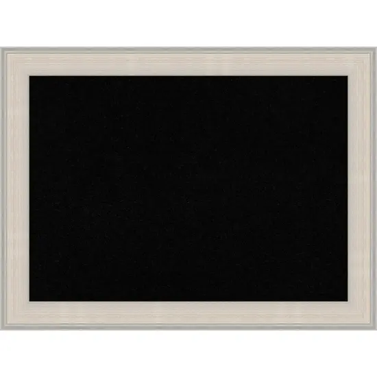 Cottage White Silver Wood Framed Corkboard, Black Cork {1}