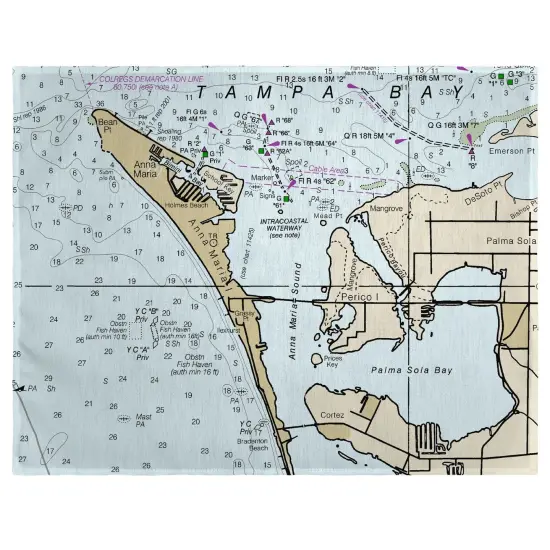 Betsy Drake Anna Maria Island, FL Nautical Map Place Mat Set of 4 {1}