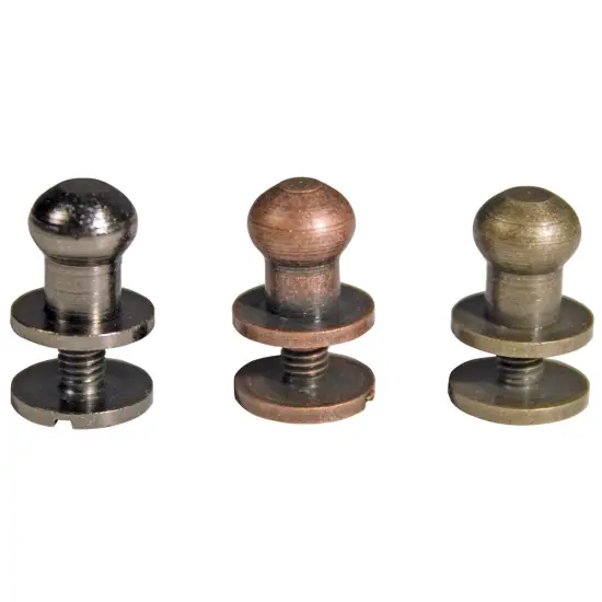 Idea-Ology Metal 2-Part Hitch Fasteners .375" 12/Pkg-Antique Nickel, Brass & Copper {2}