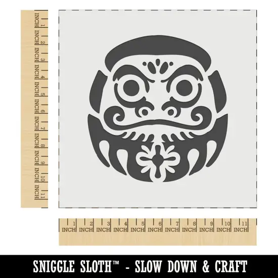 Japanese Daruma Doll Zen Buddhism Bodhidharma Wall Cookie DIY Craft Reusable Stencil {1}