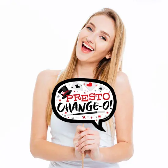 Big Dot of Happiness Funny Ta-Da, Magic Show - Magical Birthday Party Photo Booth Props Kit - 10 Piece {3}