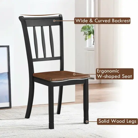2 Pieces Solid Whitesburg Spindle Back Wood Dining Chairs Black {3}
