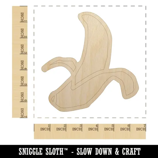 Peeled Banana Doodle Unfinished Wood Shape Piece Cutout for DIY Craft Projects {1}