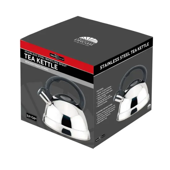 Stainless Steel Whistling Tea Kettle, 3.0-Quart Black {4}