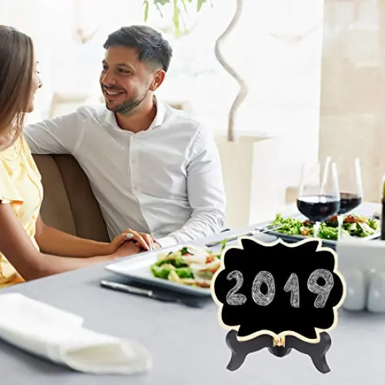 LOCOLO 6 Packs Black Wooden Display Stand Plate Holder Easels Picture Frame Holder (4 inch) {2}