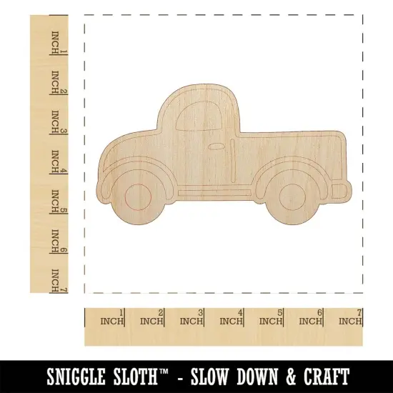Cute Truck Unfinished Wood Shape Piece Cutout for DIY Craft Projects {1}