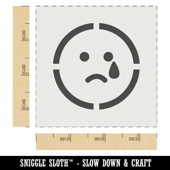 Sad Tear Crying Frown Face Emoticon Wall Cookie DIY Craft Reusable Stencil {5}