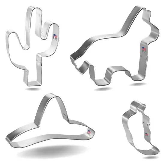 CookieCutter.com Fiesta Cinco De Mayo Cookie Cutter Set 4 Pc - Foose Cookie Cutters - USA Tin Plated Steel {1}