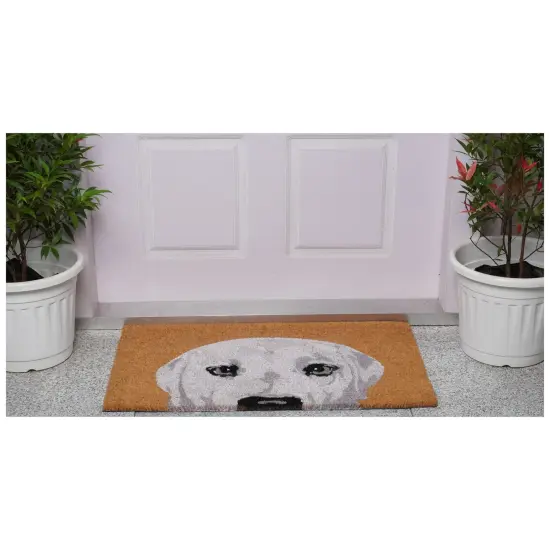 White Labrador Dog Doormat {5}