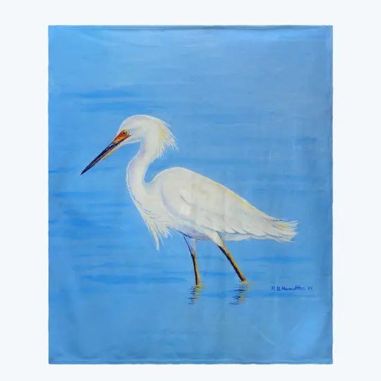 Betsy Drake Stalking Snowy Egret Throw Multicolor {1}