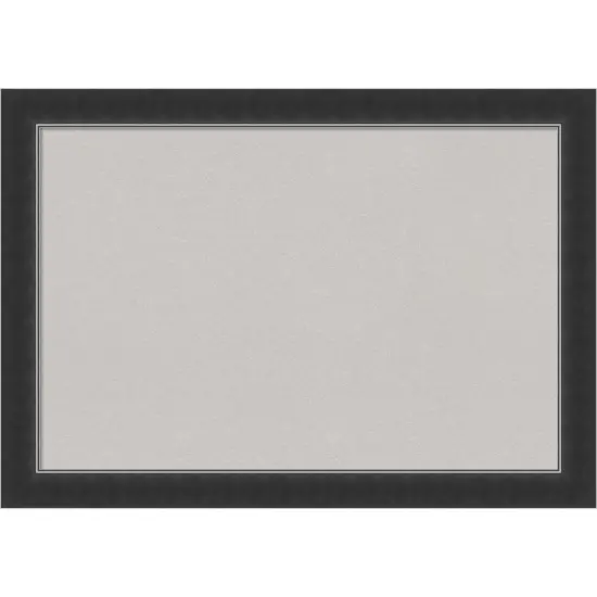 Corvino Black Narrow Wood Framed Corkboard, Grey Cork {1}