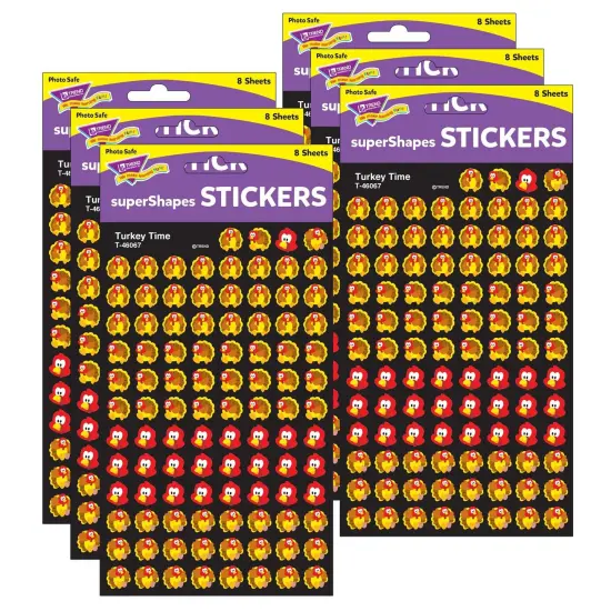 Turkey Time superShapes Stickers, 800 Per Pack, 6 Packs {1}