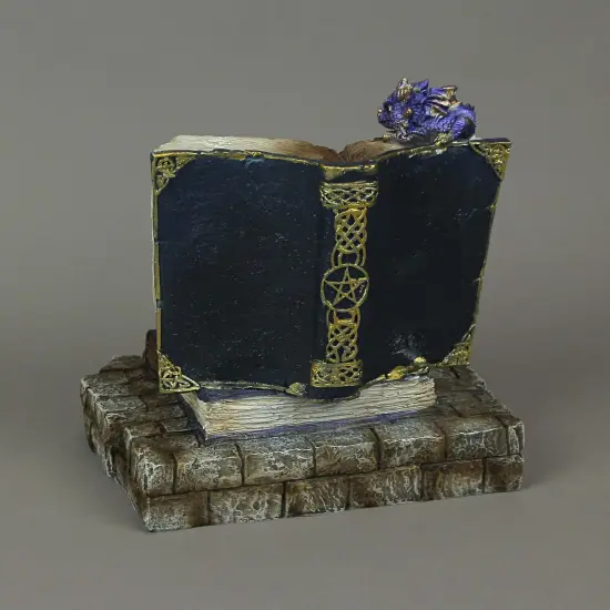 Resin Magic Book LED Sculpture Decorative Accent Light Resting Dragon Figurine {6}