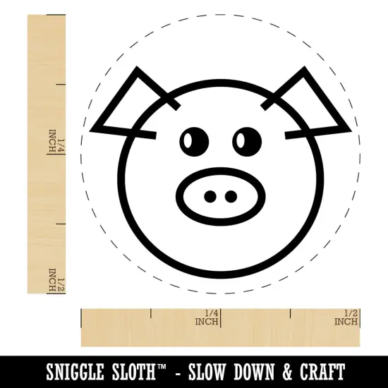Cute Pig Face Self-Inking Rubber Stamp for Stamping Crafting Planners Fuchsia {1}