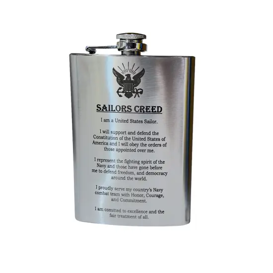 8oz Sailors Creed Flask Stainless Steel {1}