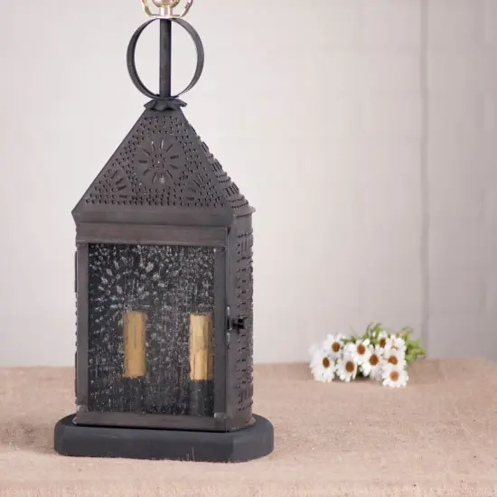 Irvins Country Tinware Harbor Lamp Base with Chisel in Kettle Black {4}