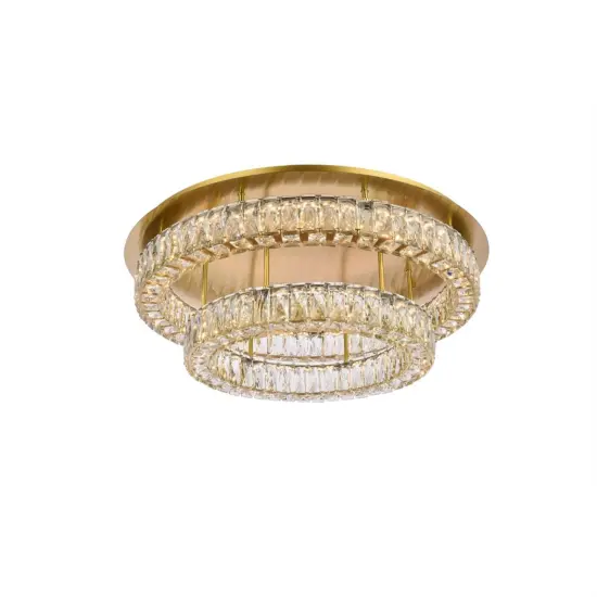 Monroe 30 inch LED double flush mount in gold {3}