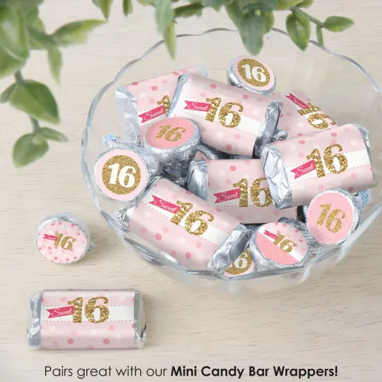 Big Dot of Happiness Sweet 16 - 16th Birthday Party Small Round Candy Stickers - Party Favor Labels - 324 Count {7}