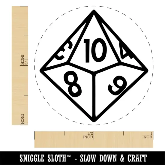 D10 10 Sided Gaming Gamer Dice Critical Role Self-Inking Rubber Stamp Ink Stamper for Stamping Crafting Planners Purple {1}