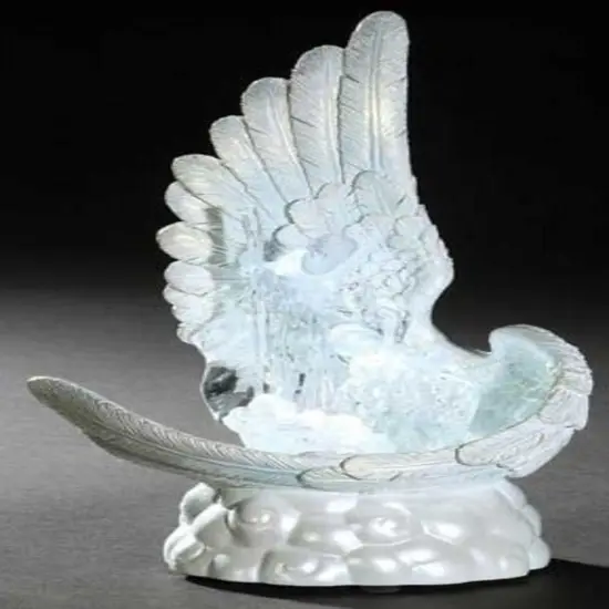 Roman 9.75" Clear and White Holy Family in Angel Wing Christmas Figurine {3}