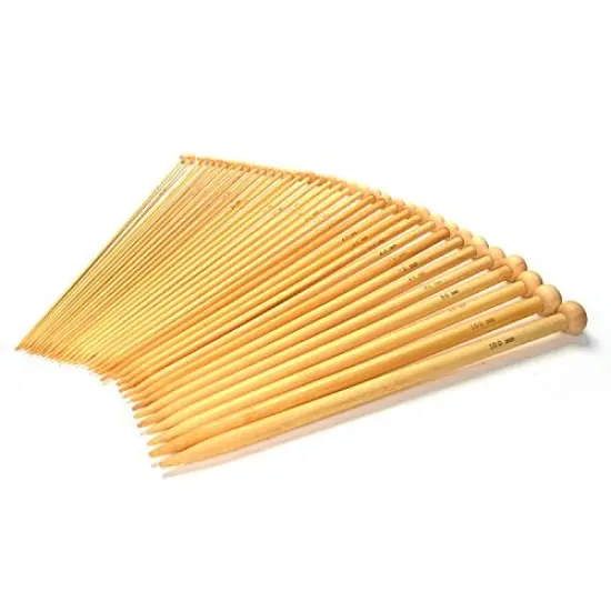 36 PCS Bamboo Knitting Needles Set (18 Sizes From 2.0mm to 10.0mm) {1}