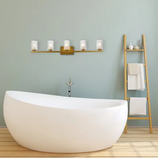 Cassie 5 lights bath sconce in brass with clear shade {2}