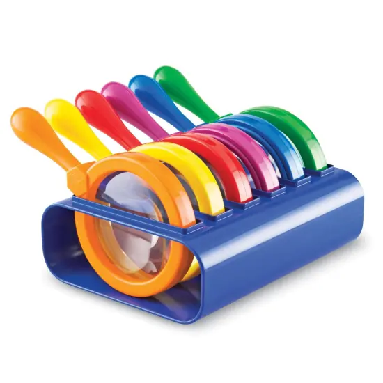 Primary Science Jumbo Magnifiers, Set of 6 with Stand {3}