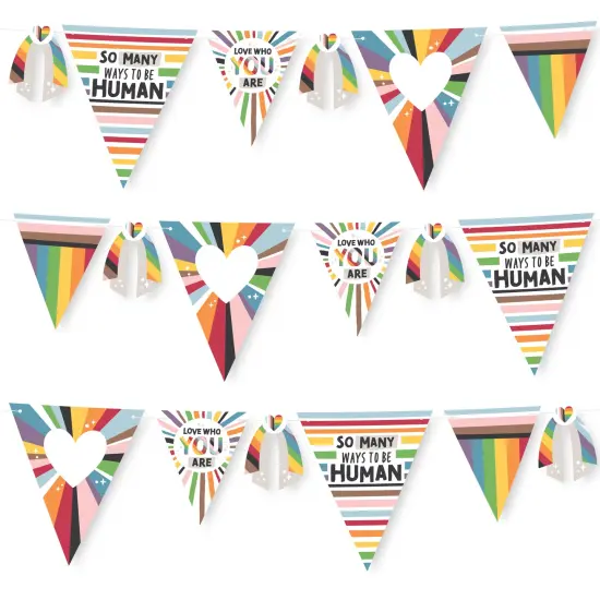 Big Dot of Happiness So Many Ways to Be Human - DIY Pride Party Pennant Garland Decoration - Triangle Banner - 30 Pieces {3}