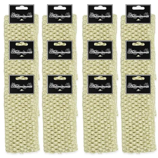 Pack of 12 2 3/4" Crochet Headband Ivory {1}