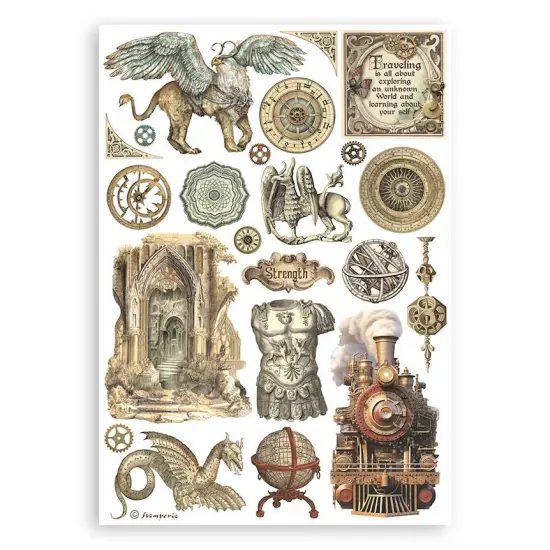 Stamperia A5 Washi pad 8/Pkg-Sir Vagabond In Fantasy World {7}