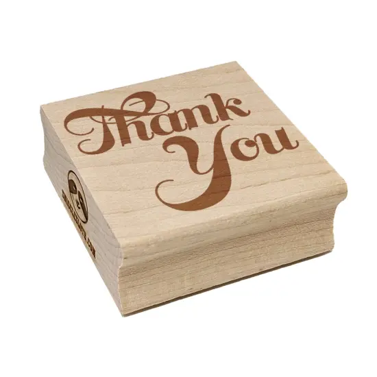 Thank You Elegant Text Square Rubber Stamp for Stamping Crafting {7}