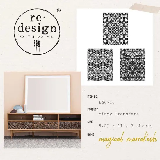 Prima Marketing Re-Design Decor Transfers 8.5"X11" 3/Sheets-Middy- Magical Marrakesh {2}
