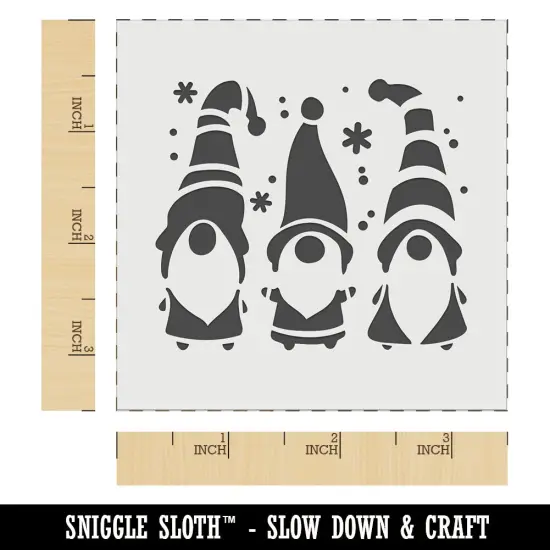 Christmas Gnome Trio Wall Cookie DIY Craft Reusable Stencil {6}