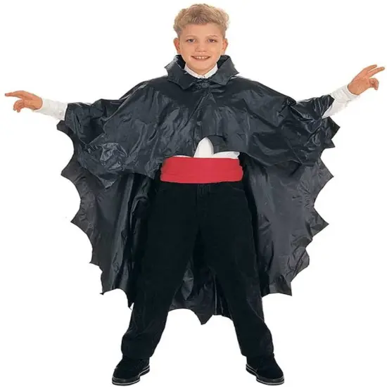 Fun World Childs Black Vampire Cape Halloween Accessories - 45" One Size {1}