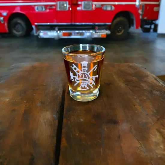 2oz Firefighter Emblem Shot glass {7}