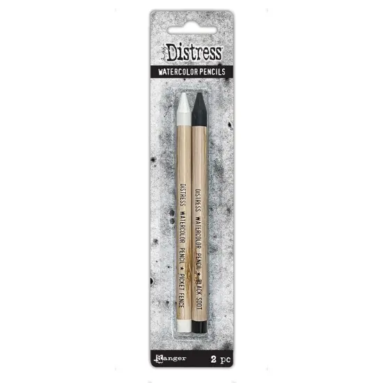 Tim Holtz Distress Watercolor Pencil 2/Pkg-Picket Fence & Black Soot {1}