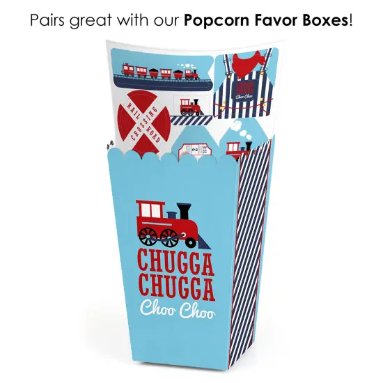 Big Dot of Happiness Railroad Party Crossing - Steam Train Birthday or Baby Shower Party Favor Sticker Set - 12 Sheets - 120 Stickers {7}