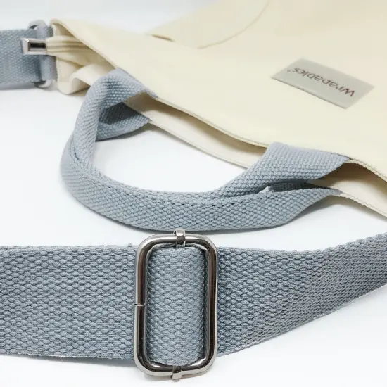 Wrapables Canvas Tote Bag for Women, Casual Cross Body Shoulder Handbag Cream {5}