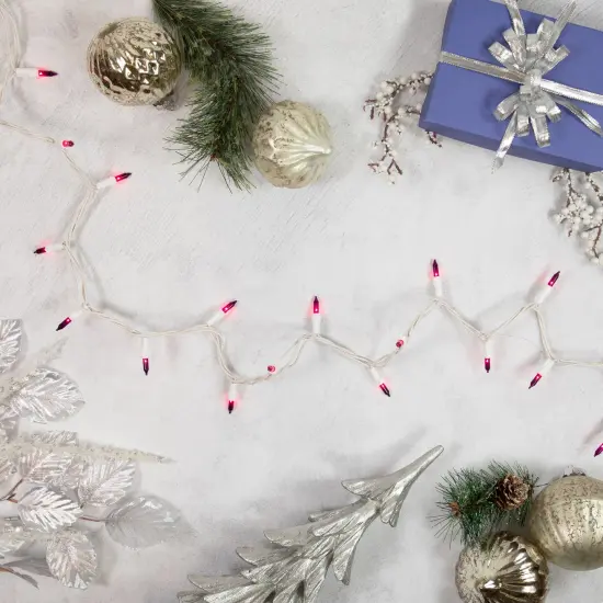 Brite Star Mini Christmas Lights - Purple - 49.5' White Wire - 100ct {3}